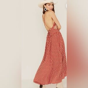 Molly Bracken Red Floral Asymmetrical High Low Dress